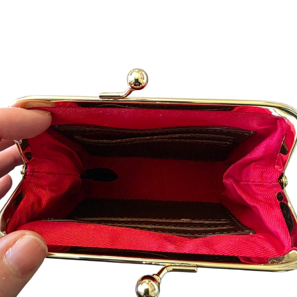 Dooney & Bourke Florentine Leather Kisslock Coin Purse Wallet Brown 9Y1407 NWT - Picture 3 of 16